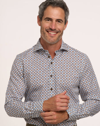 Chemise en coton imprimée sofas 014 - Blue