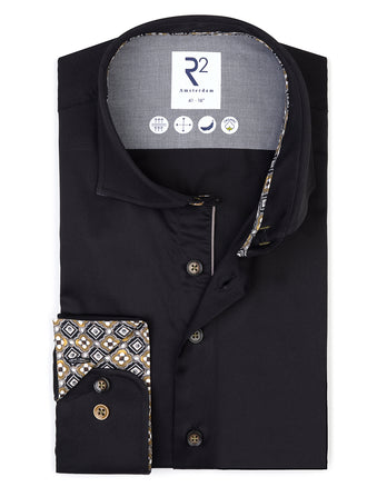 2 PLY katoenen overhemd 020 - Black