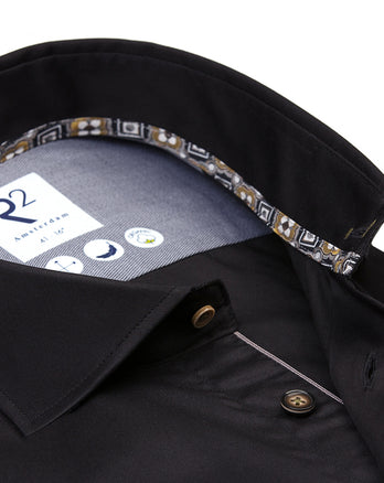 2 PLY katoenen overhemd 020 - Black