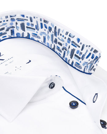 Chemise en coton à chevrons 004 - White