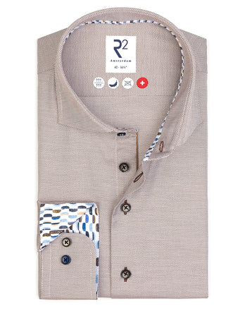 Strijkvrij katoenen overhemd 041 - Brown