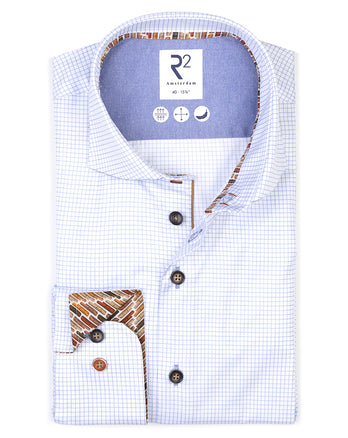 Chemise en coton à carreaux 018 - Light blue