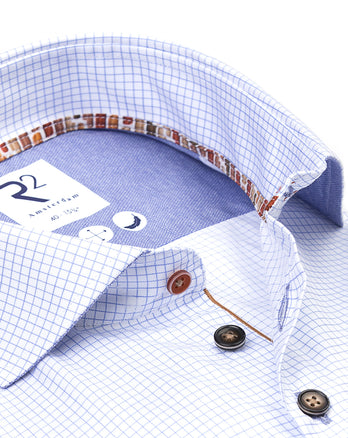 Chemise en coton à carreaux 018 - Light blue