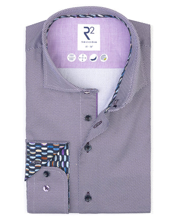 Lila Mini-Dessin Baumwollmischung Hemd 064 - Purple