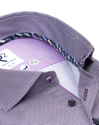 Lila Mini-Dessin Baumwollmischung Hemd 064 - Purple