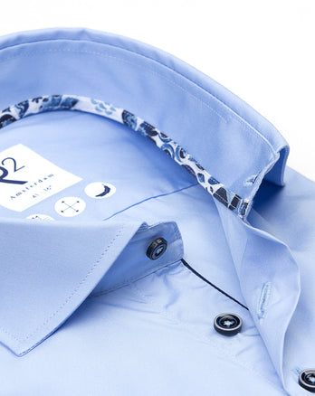 Bügelfreies Baumwollhemd 018 - Light blue