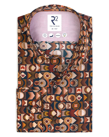 Retro print tencel shirt 073 - Multicolour