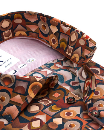 Retro print tencel shirt 073 - Multicolour