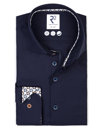 Chemise en coton dobby 010 - Navy