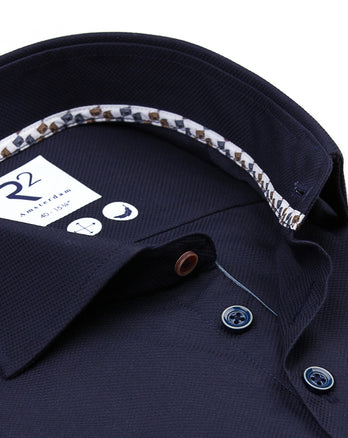 Chemise en coton dobby 010 - Navy