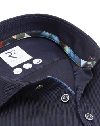 Manches extra longues. Chemise en coton sergé lourd 010 - Navy