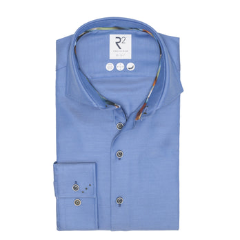 Manches extra longues. Chemise en coton sergé lourd 014 - Blue