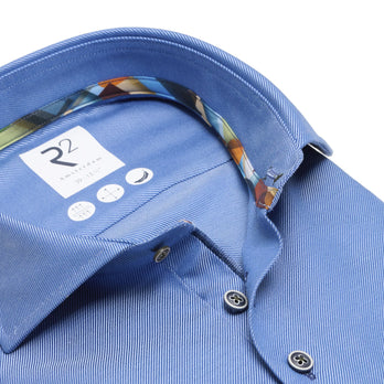 Manches extra longues. Chemise en coton sergé lourd 014 - Blue