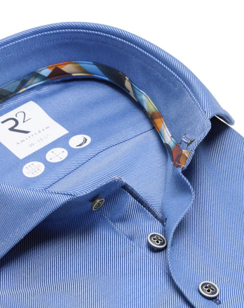 Extra long sleeves. Heavy twill cotton shirt 014 - Blue