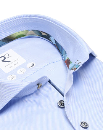 Extra long sleeves. Heavy twill cotton shirt 018 - Light blue