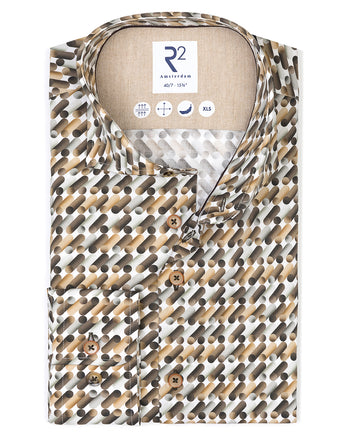 Manches extra longues. Chemise stretch à imprimé sofas 041 - Brown