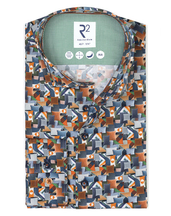 Manches extra longues. Chemise en stretch imprimé coussin 073 - Multicolour