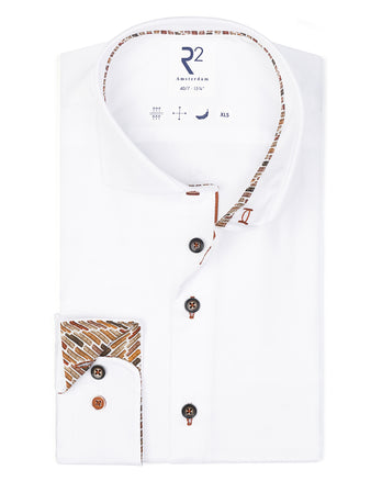 Extra lange mouwen. 2 PLY shirt van biologisch katoenmix 004 - White