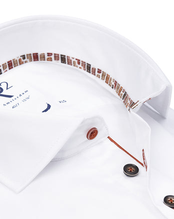 Extra lange mouwen. 2 PLY shirt van biologisch katoenmix 004 - White