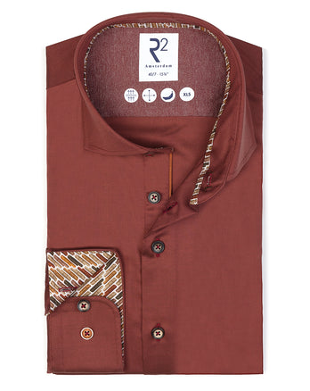 Extra lange Ärmel. 2 PLY Bio-Baumwollmischung Hemd 085 - Red