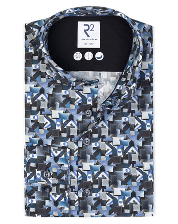 Chemise imprimé coussin 014 - Blue