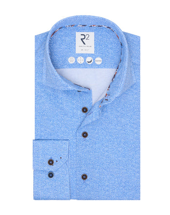 Printed knitted shirt 012 - Blue