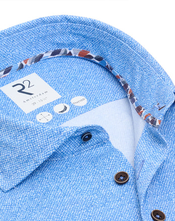 Printed knitted shirt 012 - Blue