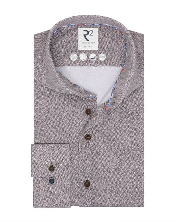 Bedrukt knitted overhemd 028 - Grey