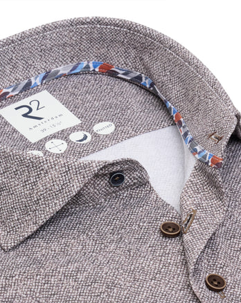 Bedrukt knitted overhemd 028 - Grey