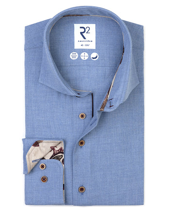 Flannel cotton shirt 018 - Light blue