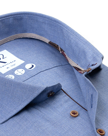 Flannel cotton shirt 018 - Light blue