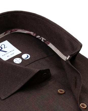 Flanellen katoenen shirt 041 - Brown