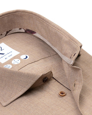 Flanellen katoenen overhemd 045 - Beige