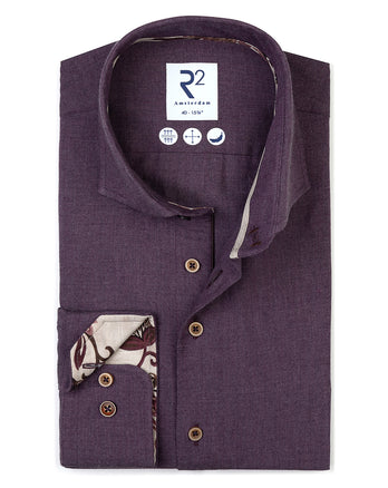 Flanellen katoenen overhemd 064 - Purple