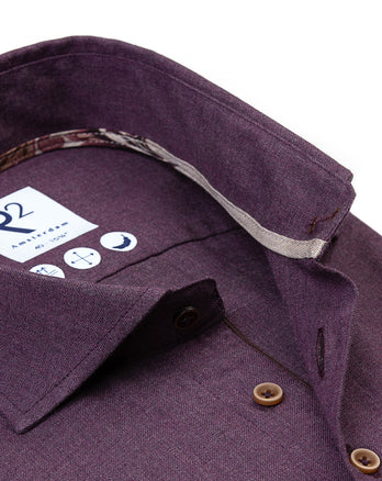 Flanellen katoenen overhemd 064 - Purple
