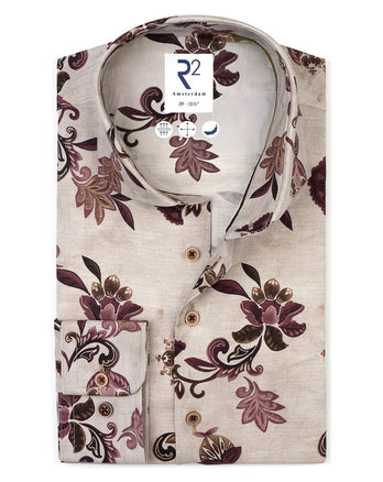 Bedrukt flanellen katoenen overhemd 073 - Multicolour