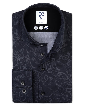 Chemise en coton à imprimé paisley 020 - Black