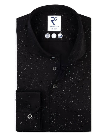 Bügelfreies Glitzer-Baumwollhemd 020 - Black