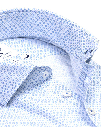 Minidruck Baumwollhemd 018 - Light blue