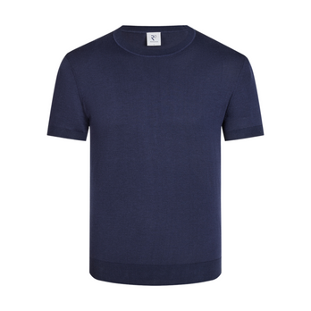 Luxe Seidenmischung T-Shirt 010 - Navy