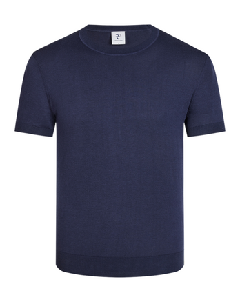 Luxe Zijde Mix T-shirt 010 - Navy