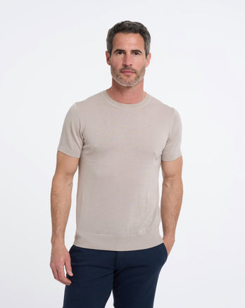 Luxe Zijde Mix T-shirt 045 - Beige