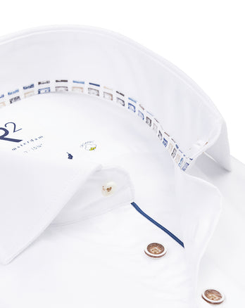 2 PLY biologisch katoenen twill overhemd 004 - White