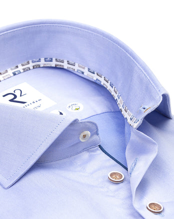 2 PLY organic cotton twill shirt 018 - Light blue