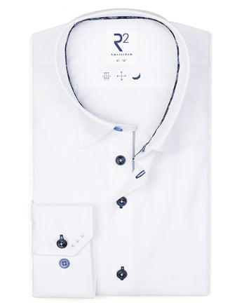 Non-iron cotton twill shirt 004 - White