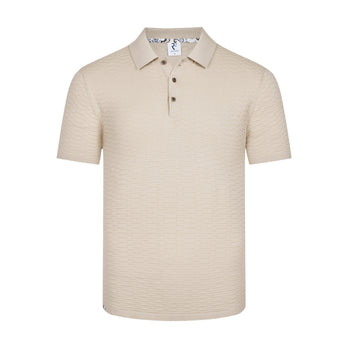Strukturiertes Baumwollpolo 045 - Beige