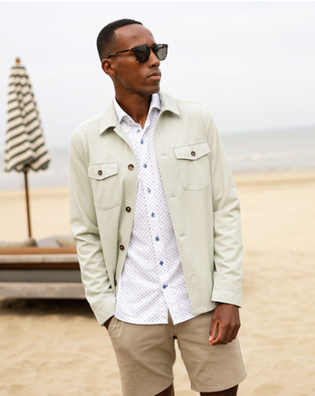 Jersey stretch overshirt 075 - Lime green