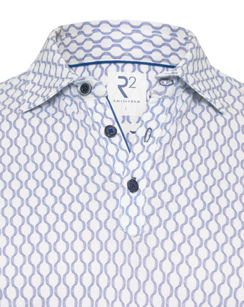 Polo imprimé piste de roue 014 - Blue