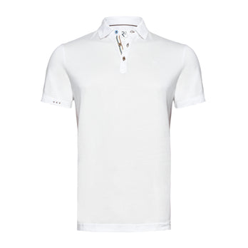 Knitted linen blend polo 004 - White