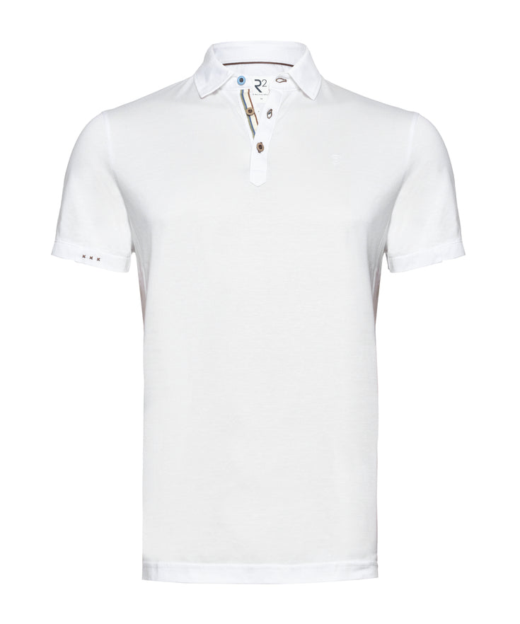 Knitted linen blend polo 004 - White